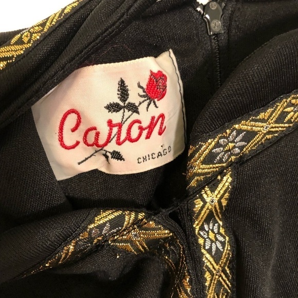 Vintage Caron Chicago Japanese Tunic Black Embroidered - Picture 7 of 10